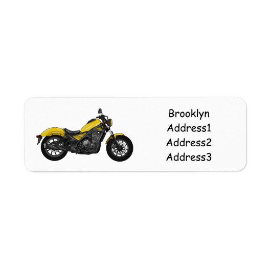 Étiquette Illustration de moto Cruiser (Devant)