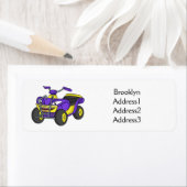 Étiquette Illustration de moto Purple Quad (En situation)