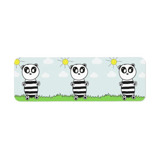 Étiquette Illustration de Panda Mignon (Devant)