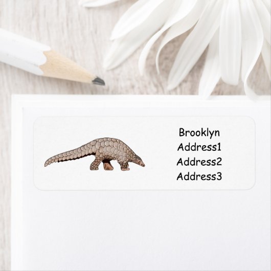 Étiquette Illustration de Pangolin (En situation)