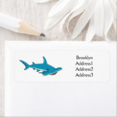 Étiquette Illustration de requin marteau  (En situation)