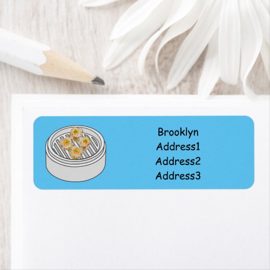 Étiquette Illustration de Shumai dim sum (En situation)