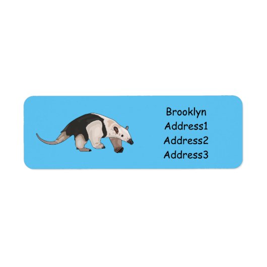 Étiquette Illustration de Tamandua (Devant)