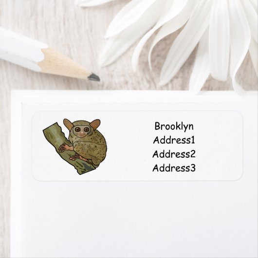 Étiquette Illustration de Tarsier (En situation)