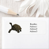 Étiquette Illustration de tortue terrestre des Galapagos (En situation)