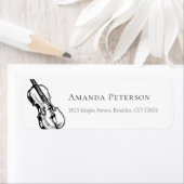 Étiquette Illustration de violon Violinist Adresse de retour (En situation)