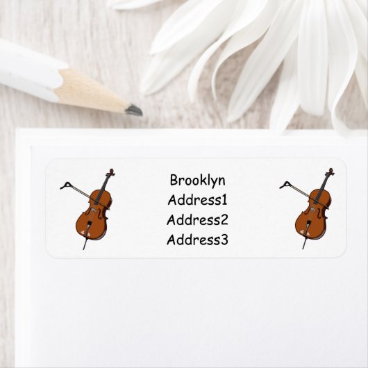 Étiquette Illustration de violoncelle (En situation)