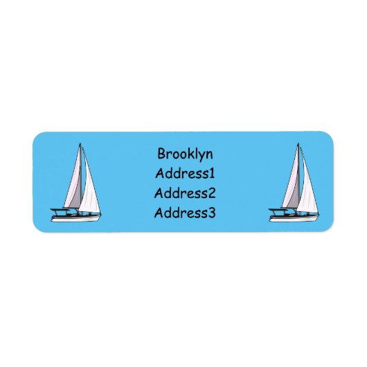 Étiquette Illustration de voilier (Devant)