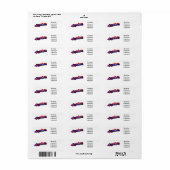 Étiquette Illustration de voiture de course professionnelle (Feuille entière)
