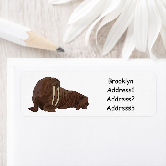 Étiquette Illustration de Walrus (En situation)