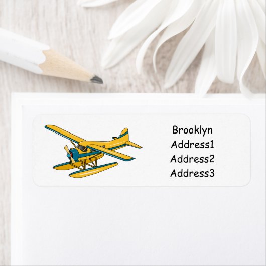 Étiquette Illustration d'hydravion (En situation)