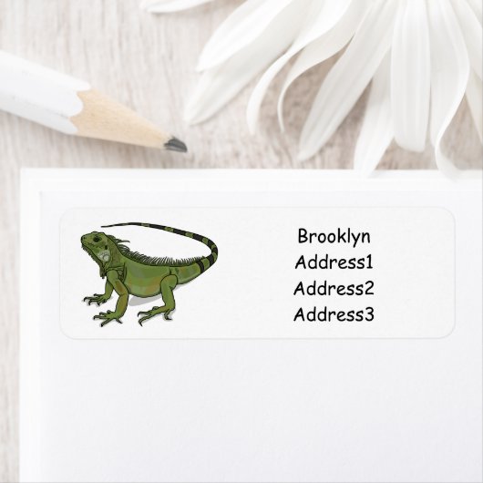 Étiquette Illustration d'Iguana (En situation)