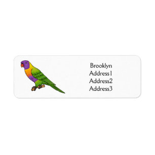 Étiquette Illustration d'oiseau de lorikeet arc-en-ciel