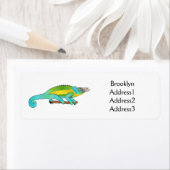 Étiquette Illustration du caméléon de Jackson (En situation)