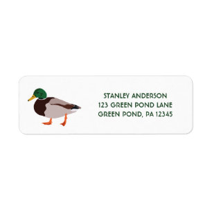 Étiquette Illustration du canard de Mallard Adresse de retou