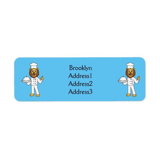 Étiquette Illustration du chef mignon lion (Devant)