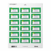 Étiquette Illustration du panneau de grenouille verte mignon (Feuille entière)