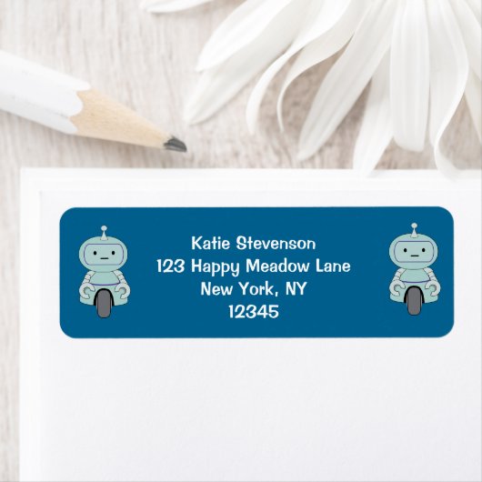 Étiquette Illustration du robot mignon (En situation)