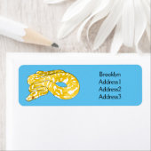 Étiquette Illustration du serpent python birman (En situation)