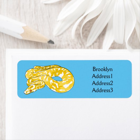 Étiquette Illustration du serpent python birman (En situation)