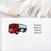 Étiquette Illustration du transport de carburant par camion- (En situation)