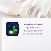 Étiquette Illustration du ver vert mou (En situation)