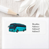 Étiquette Illustration d'un autobus à passagers moderne (En situation)