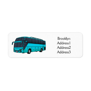 Étiquette Illustration d'un autobus à passagers moderne