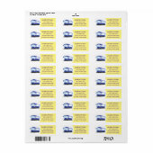 Étiquette Illustration d'un bus moderne bleu mignon (Feuille entière)