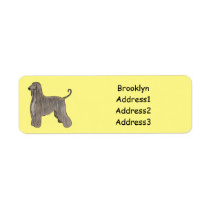 Étiquette Illustration d'un chien hound afghan