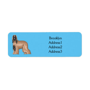 Étiquette Illustration d'un chien hound afghan