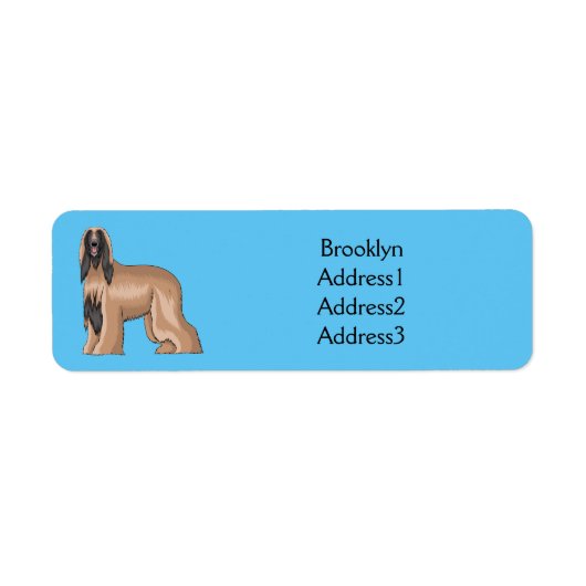 Étiquette Illustration d'un chien hound afghan (Devant)