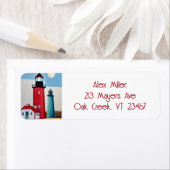 Étiquette Illustration d'un phare sur l'océan (En situation)