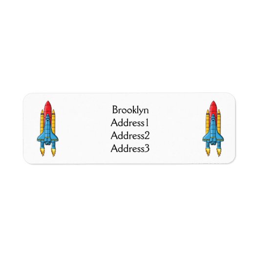 Étiquette Illustration d'un vaisseau de fusées (Devant)