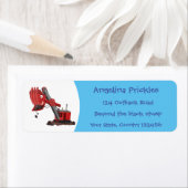 Étiquette Illustration d'une pelle à vapeur rouge mou (En situation)