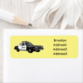 Étiquette Illustration d'une voiture de police (En situation)