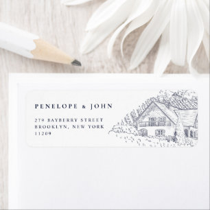 Étiquette Illustration élégante de vignoble pour remerciemen
