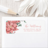 Étiquette Illustration florale Adresse de retour Noël (En situation)