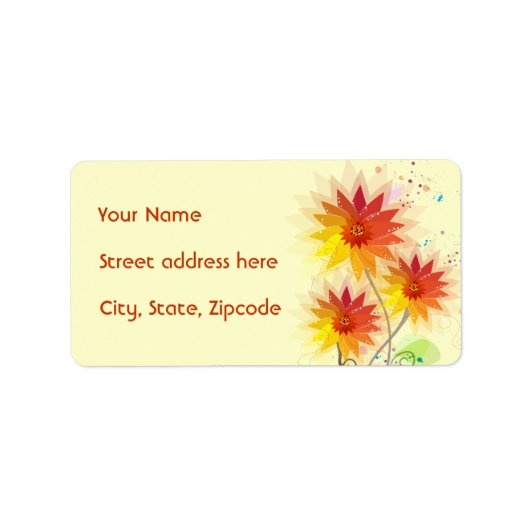 Étiquette Illustration florale moderne (Devant)