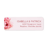 Étiquette Illustration Florale Rose Romantique (Devant)