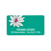 Étiquette Illustration florale tendance - rose et vert (Devant)