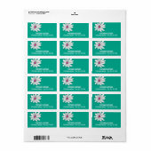 Étiquette Illustration florale tendance - rose et vert (Feuille entière)