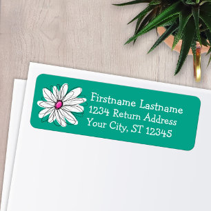 Étiquette Illustration florale tendance - rose et vert