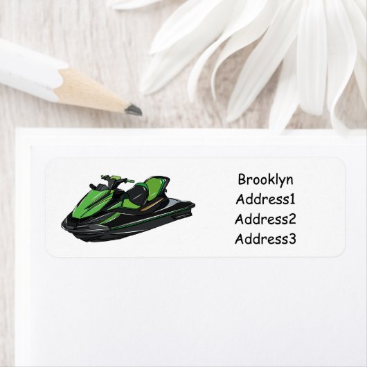 Étiquette Illustration Jet ski (En situation)