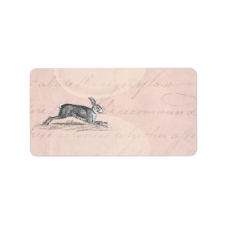 Étiquette Illustration lapin lièvre vintage - lapins