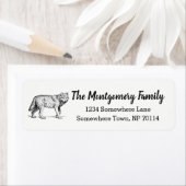 Étiquette Illustration Rustique moderne du loup et nom de fa (En situation)