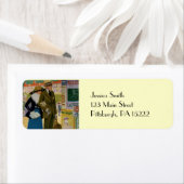 Étiquette Illustration vintage du couple élégant de 1916 (En situation)