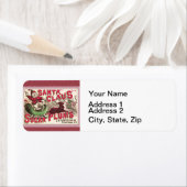 Étiquette Illustration Vintage du Père Noël (En situation)