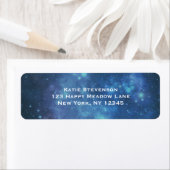 Étiquette Image de l'espace bleu et purple cosmic (En situation)