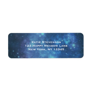 Étiquette Image de l'espace bleu et purple cosmic